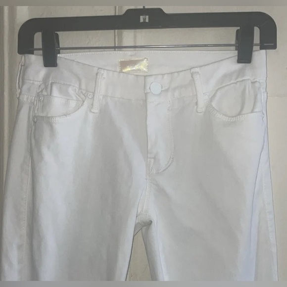 MOTHER WHITE JEANS THE LOOKER CROP STRETCH EUC IN GLASS SLIPPER $238 0/XS 25 - Picture 7 of 7